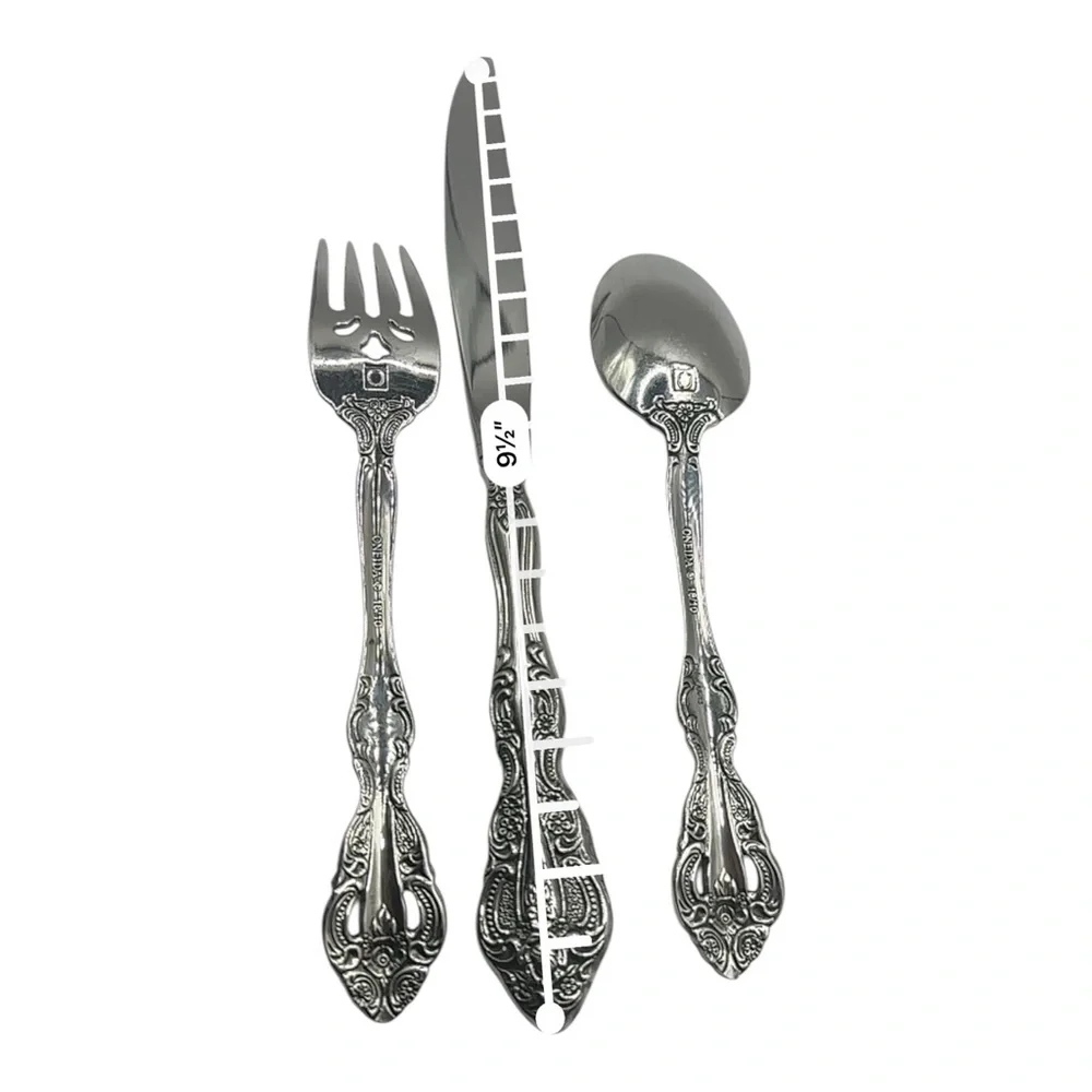 Oneida Michelangelo Stainless Heirloom Cube Silverware Flatware Knife Fork Spoon